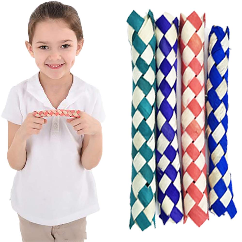 The Dreidel Company Classic Finger Traps, Chinese Bamboo Toys, Assorted Colors, 5'' Inches (72-Pack)