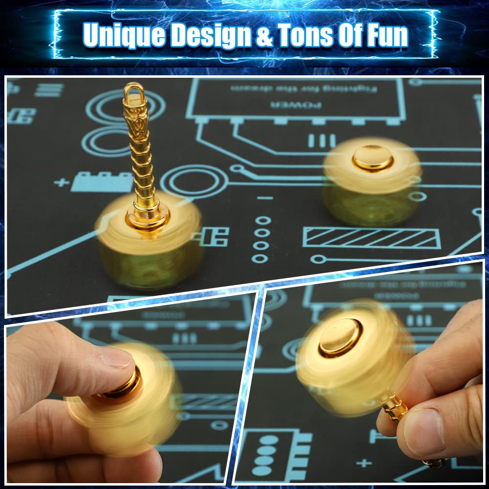 Transformable Fidget Spinner, Metal Hand Hammer Fidgit Chain Toy For Kids Adults, Cool Shield Fingertip Gyro Stress Relief Cube