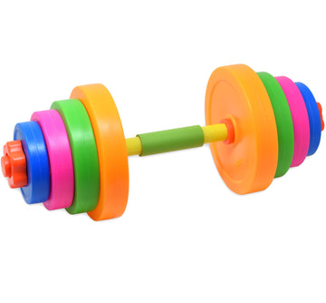 Kiddie Play Kids Weight Set Barbell & Dumbbells | Kids Exercise Equipment For Toddler Gym | Adjustable Workout Toy