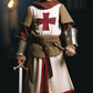 Vzqi Kids Crusader Costume White Medieval Knight Tunic Boys Outfit Renaissance Roman Warrior Sleeveless Costume Halloween With B