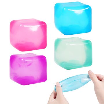 4pack Stress Cube Squishy Stress Balls for Kids Ice Cubes Squishy for Adults Fidget Toy for Your Best Mellow and Chill Square Sh