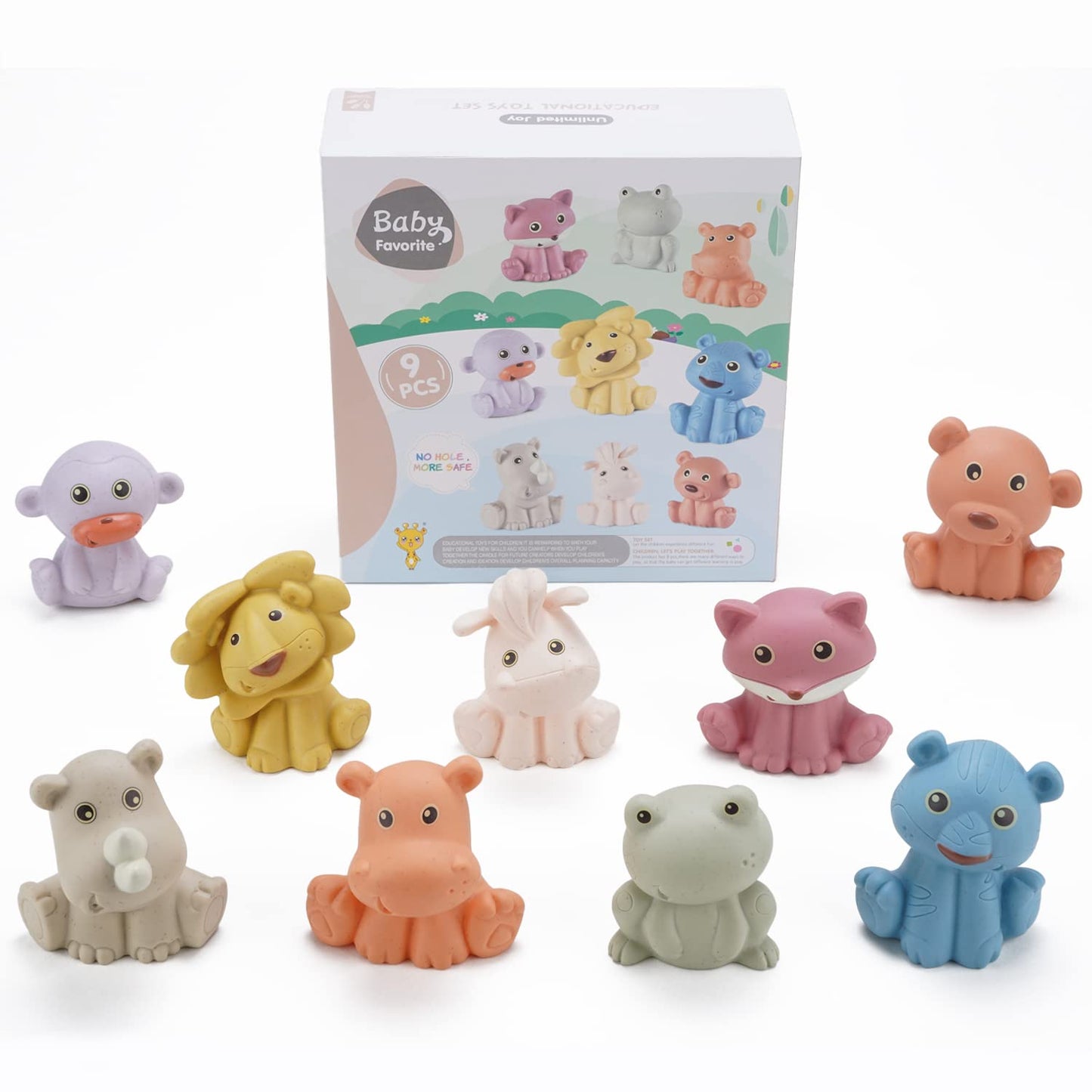Amchsuri Mold Free Animal Baby Bath Toys For Infants 6 - 12 Months 9 Pack No Hole Bathtub Toys Eco-Friendly Non Toxic Bathtub Float Toy For Water Play Kids