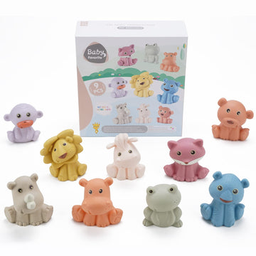 Amchsuri Mold Free Animal Baby Bath Toys For Infants 6 - 12 Months 9 Pack No Hole Bathtub Toys Eco-Friendly Non Toxic Bathtub Float Toy For Water Play Kids