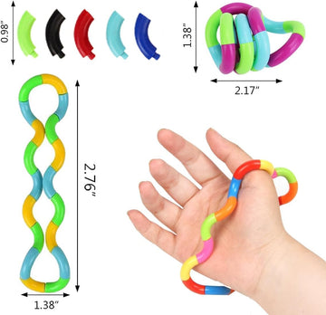 12Pcs Random Multicolored Quiet Fidgets Toys For Unique Fidget Experience, Anti Anxiety Sensory Toys Combine Into New Shapes,Bra