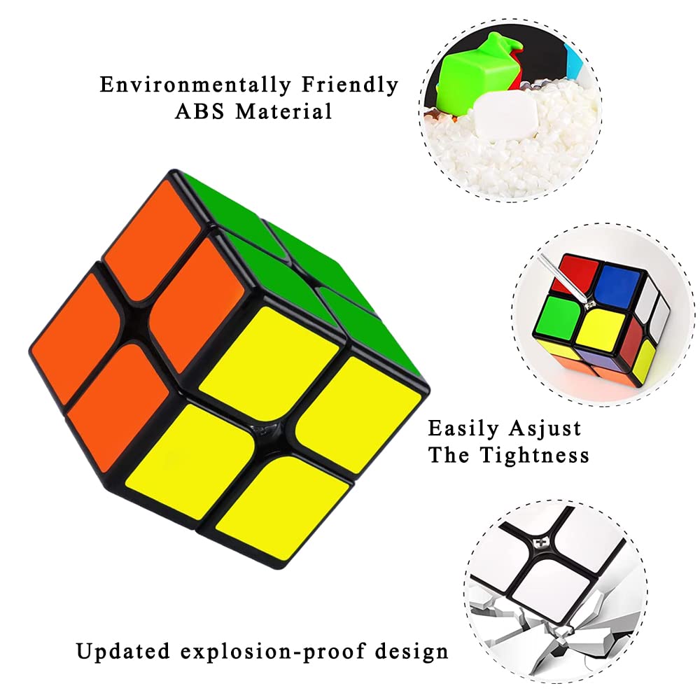 2X2 Speed Cube, Classic 2X2 Cube Puzzles Toy (Black)