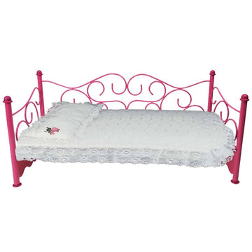 Sophia'S 18' Doll 3 Pc. White Eyelet Bedding With Lace Trim Set With Pillow, Comforter And Mattress Pad