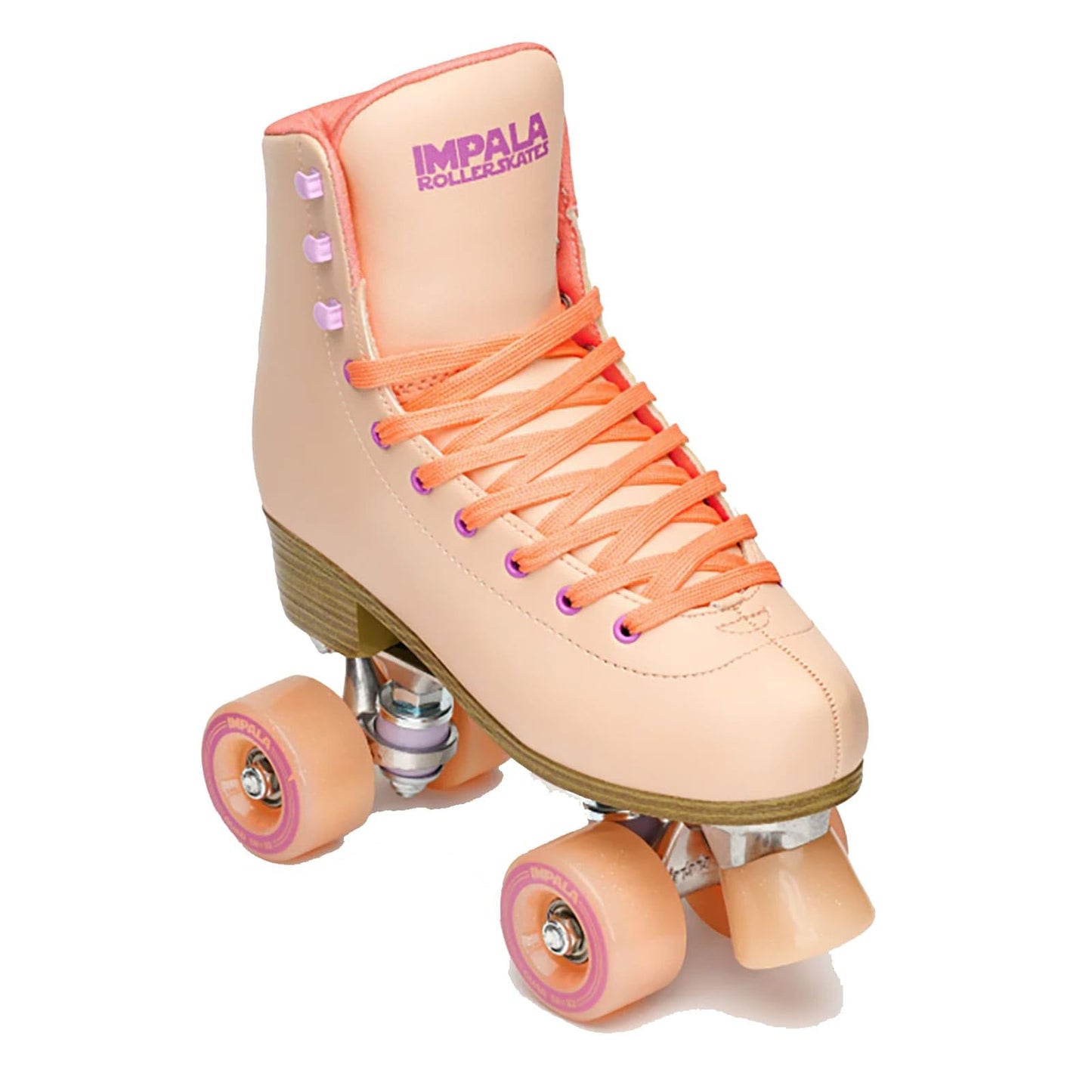 Impala Quad Skate - Apricot Faux Leather Rollerskates for Kids/Adults, Size 10, Model IMPROLLER1
