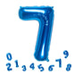 32 Inch Blue Number 7 Balloons Foil Ballon Digital Birthday Party Decoration Supplies (Blue Number 7 Balloon)