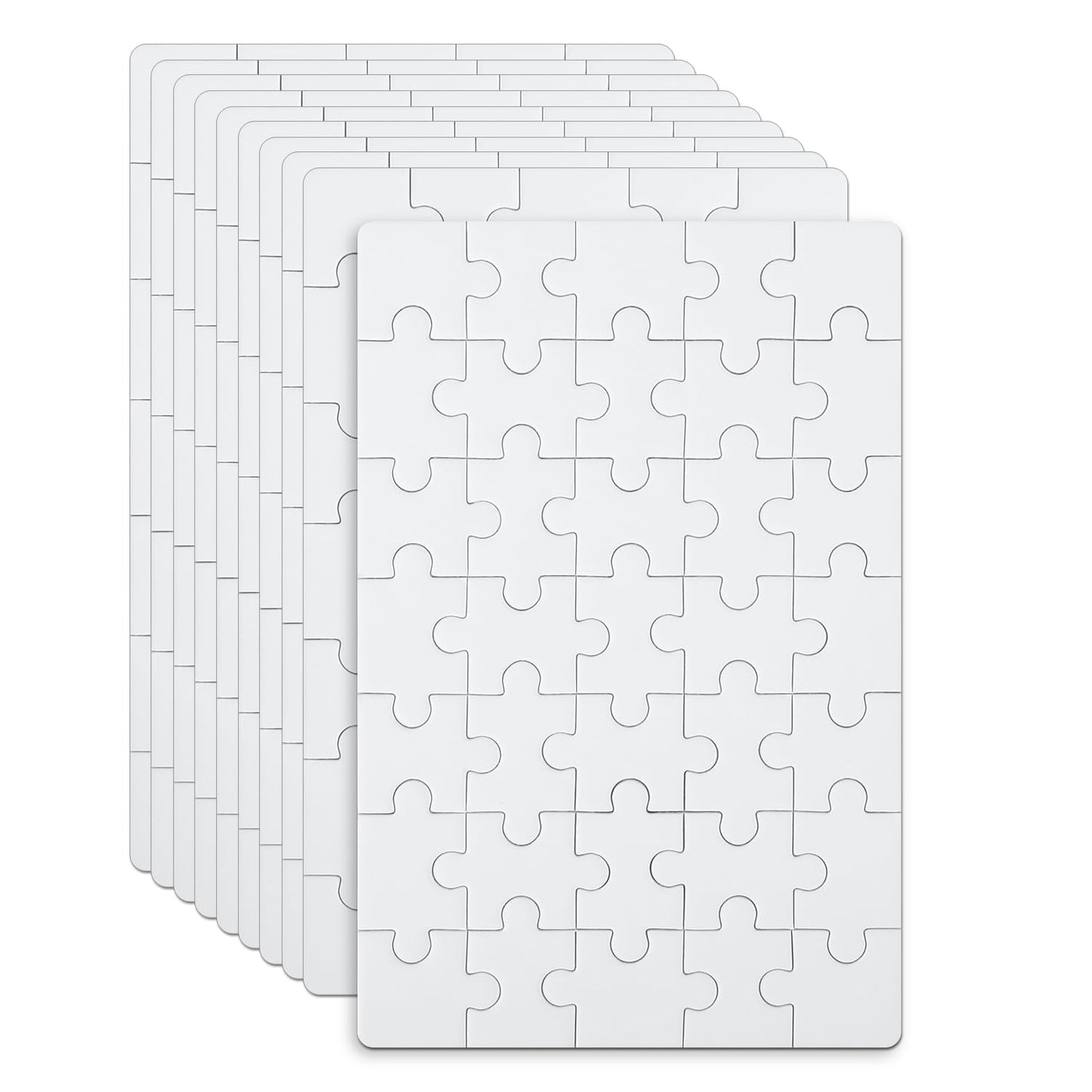 10 Sheet of Blank Puzzles to Drawn Write On  3.9x5.9in  35 Pieces a Sheet  All White Jigsaw DIY Puzzle Kit Paintable Puzzle Writable Puzzle Heat Transfer Puzzle for Kids Brain Game