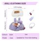 Clothes for 17cm Dolls(NO Doll)  Stylish Kawaii Purple Outfit Set with Hat Romper & Camera Backpack Accessories Suit  Cute Clothes for Dress Up Unique Style