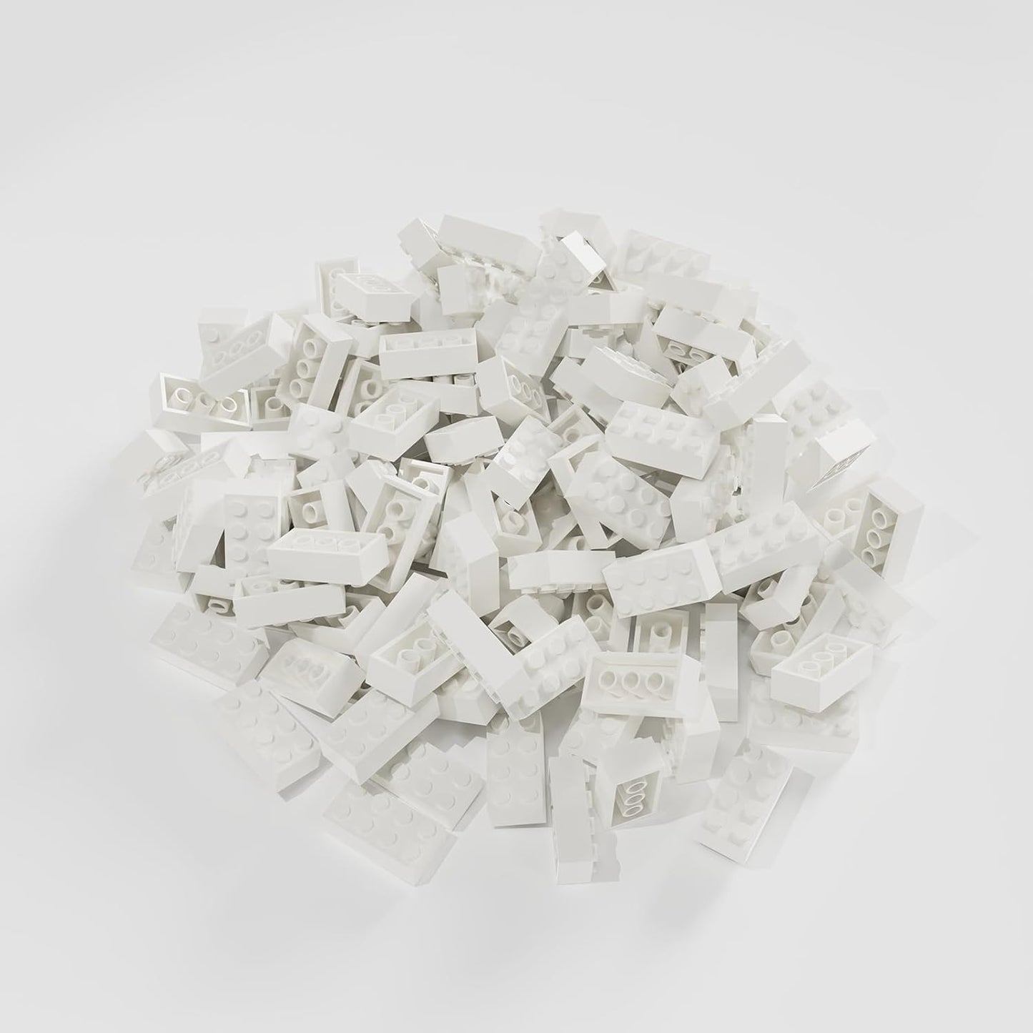100 Piece White Bricks Bulk, White 2X4 Building Bricks Flat, Compatible With Lego Parts And Pieces: 2X4 White Bricks(Color: Whit