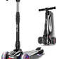 Lol-Fun Scooter For Kids Ages 3-5 Years Old Boy Girl With 3 Wheels, Extra-Wide Children Foldable Kick Scooter Kids Ages 6-12 Toddler With 4 Adjustable Height And Lean-To-Steer - Black