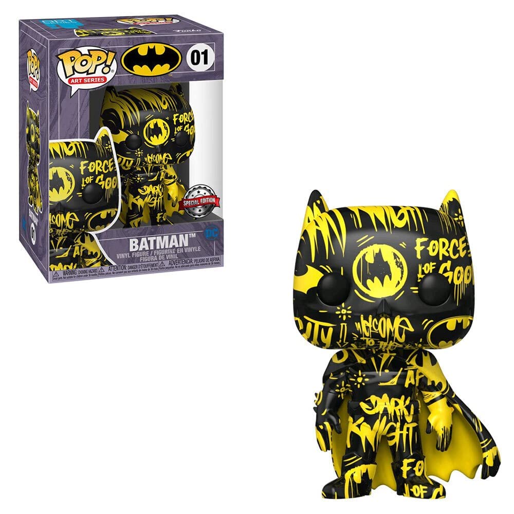 Funko Pop! Art Series: Dc Comics #01 - Batman [Black & Yellow] Artist Series Exclusive With Hard Stack Pop! Protector