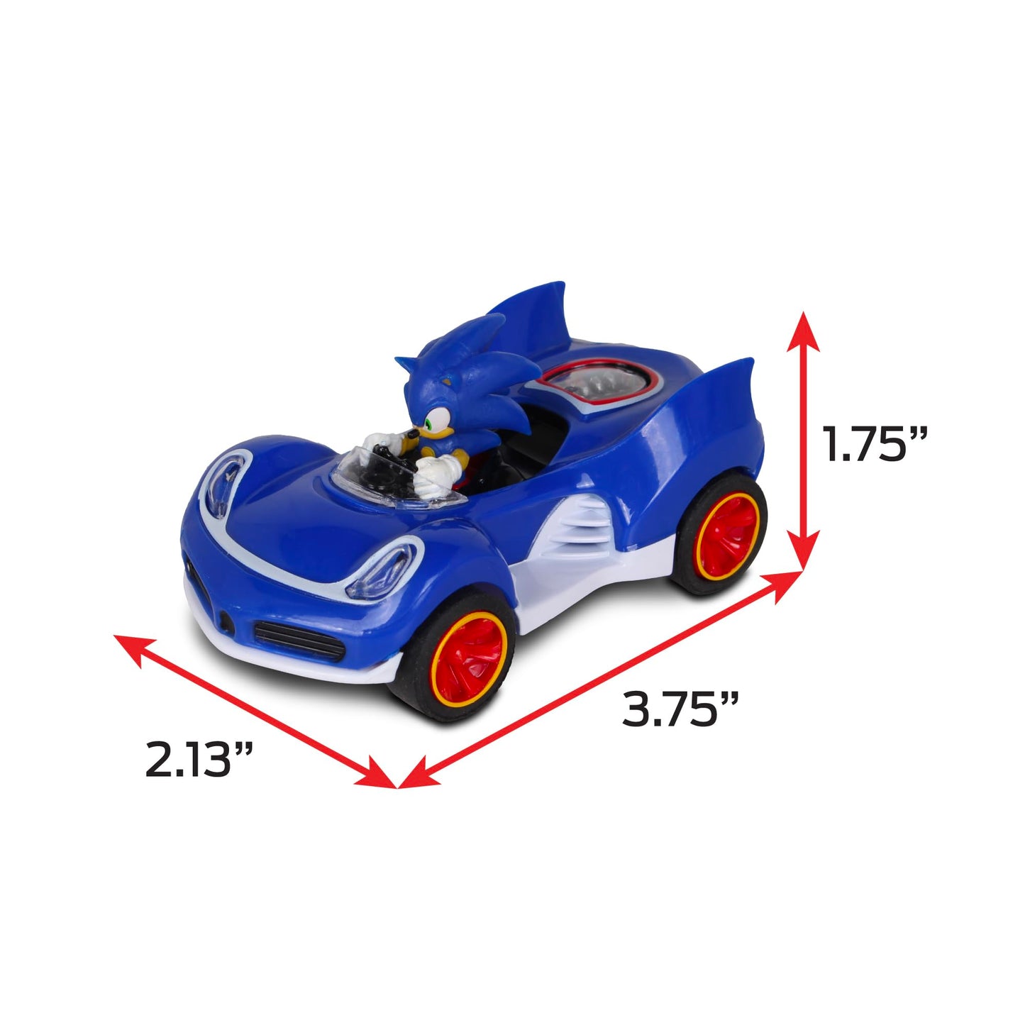 NKOK Sonic The Hedgehog All-Stars Racing Transformed Pull Back Racer - Sonic; No Batteries Required; Pull Back, Let go, and Watc