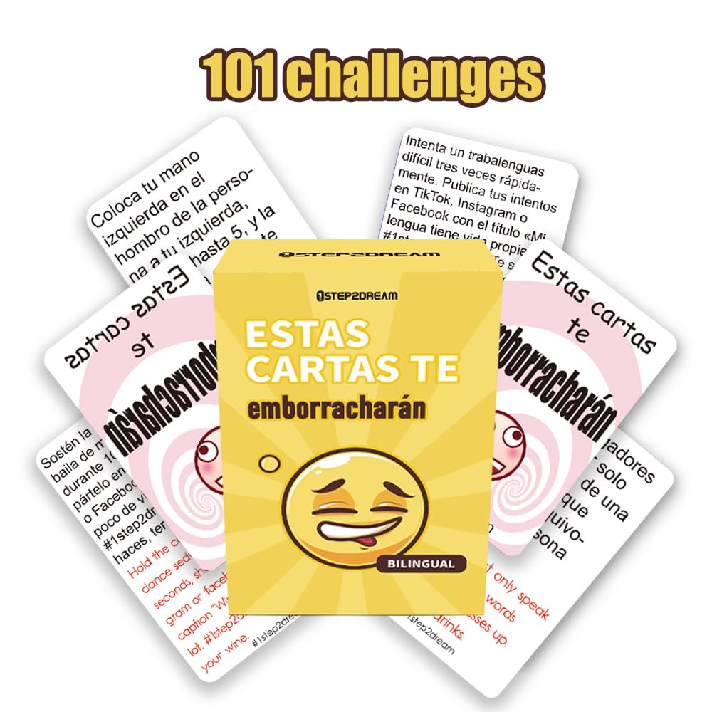 Magictodoor Bilingual Spanish-English Drinking Card Game | Fun Alcohol Party Game for Adults | Small Size | Paper Material