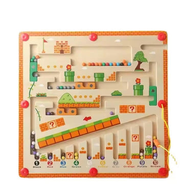 Wudly Wooden Magnetic Maze Board - Super Mario Theme, Educational Toys For 3 Year Old, Toys For 4 Year Boy, Games For Kids For A