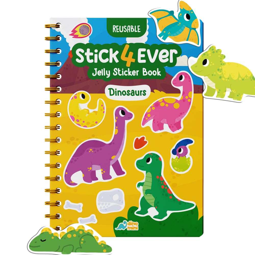 Stick4Ever Jelly Sticker Book - for Kids - Waterproof, Easy to Clean Jelly Stickers - Busy Book for Toddlers with 50 Pcs of Jell