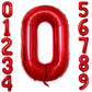 Goer Red Foil Balloons Number 0 For 10Th 20Th 30Th 40Th 50Th 60Th 70Th 80Th 90Th 100Th Birthday Party Supplies Anniversary Decorations (3 Pcs,42 Inch,32 Inch,16Inch)