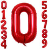 Goer Red Foil Balloons Number 0 For 10Th 20Th 30Th 40Th 50Th 60Th 70Th 80Th 90Th 100Th Birthday Party Supplies Anniversary Decorations (3 Pcs,42 Inch,32 Inch,16Inch)
