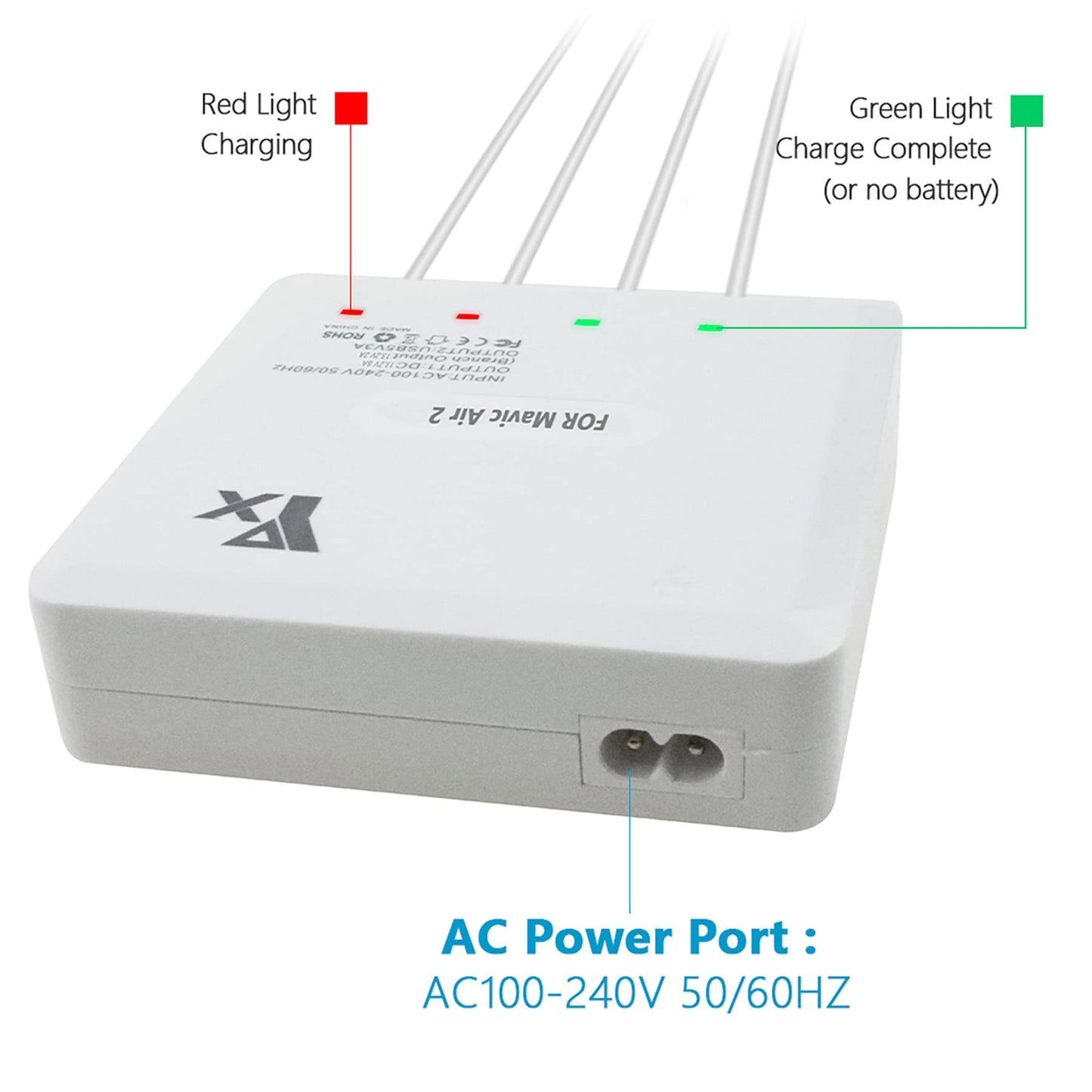 Hanatora Air 2S,Mavic Air 2 Battery Charger Compatible with DJI Air 2S,Mavic Air 2 Drone,Rapid Multi Parallel Charging Hub Acces