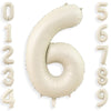 40 Inch Cream White 6 Balloon Numbers, Large Number 6 Balloon Foil Helium Number Balloons, Big 6 Mylar Birthday Balloons for Boy