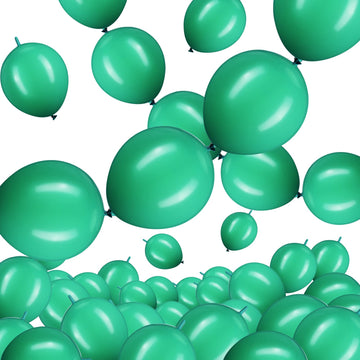 100 Pcs Link Balloon Linking Balloon Latex Linkable Balloons Connected Wedding Party Decoration (Dark Green, 10 Inch)