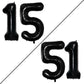 Goer Number 15 Balloons For 15Th Birthday Sweet 15 Party Decorations,42 Inch Jumbo Foil Helium 51 Balloons For 51St Birthday Party Decoration (Black)