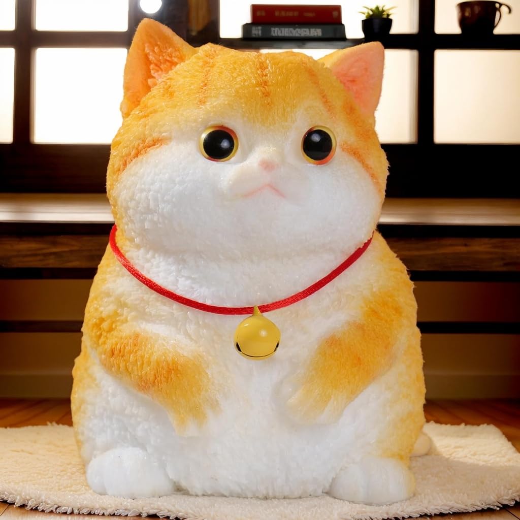 YJPPDD Big taba Squishy Cat  Handmade Squishy Cat Stress Relief Toy for mature-themed/Kids  Cute & Soft Kitty-cat Design  Perfect Squeeze Toys Gift for Relaxation and Funn (Orange Cat)