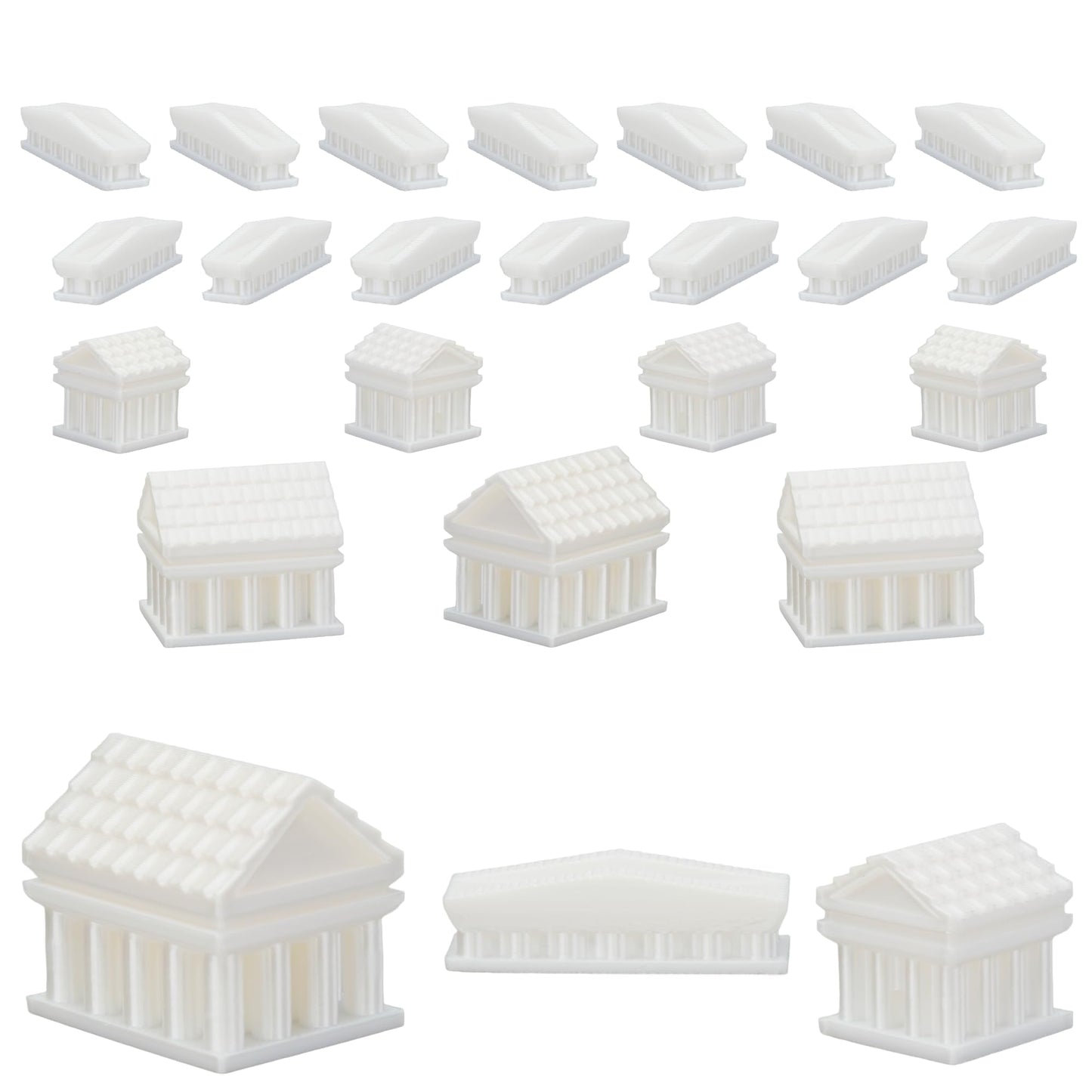 Custom Civilizations for Catan Board Game | Replacement Player Sets | Settlers Pieces | Base Cities Settlements Roads | 3D Printed | (Greek Base Set)