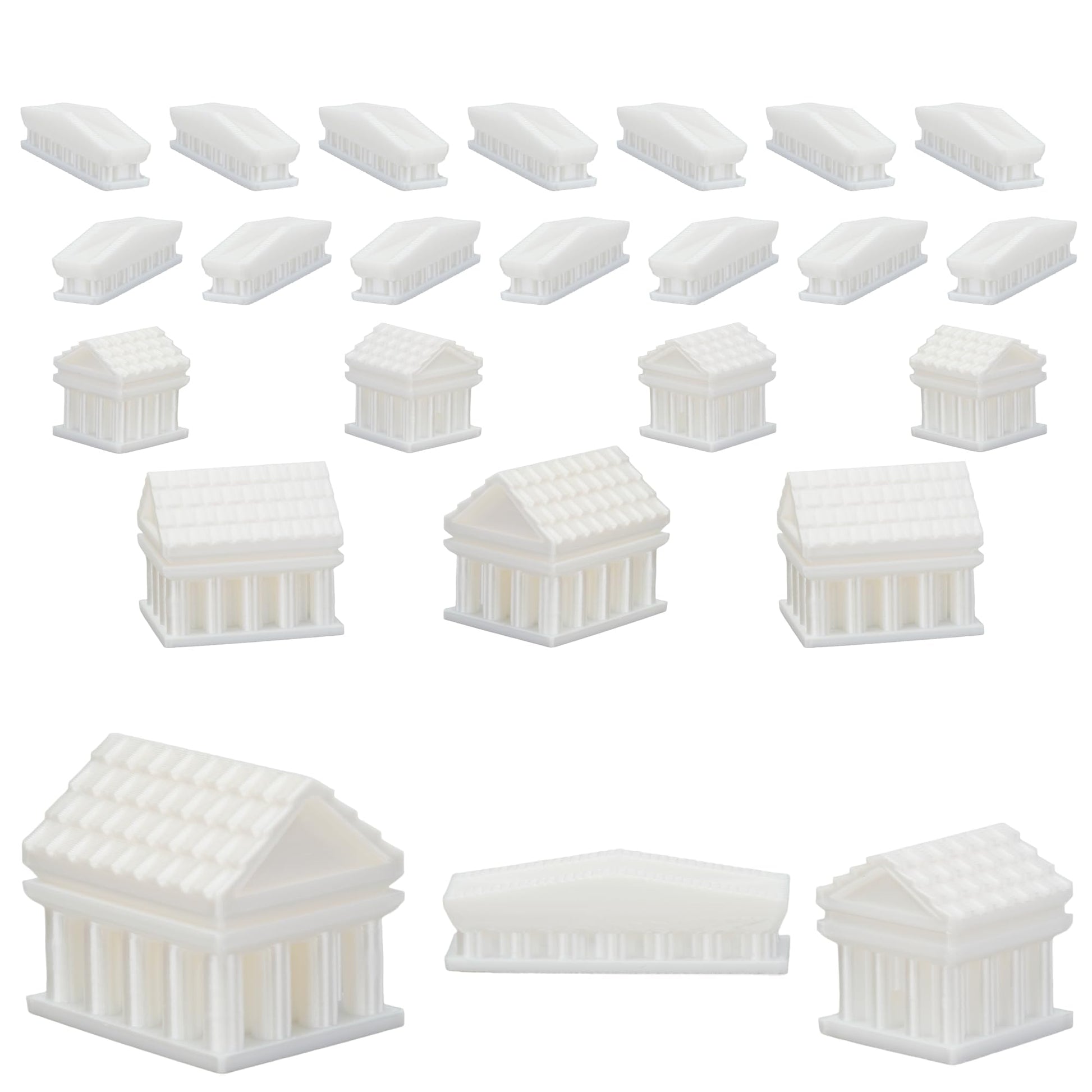 Custom Civilizations for Catan Board Game | Replacement Player Sets | Settlers Pieces | Base Cities Settlements Roads | 3D Printed | (Greek Base Set)
