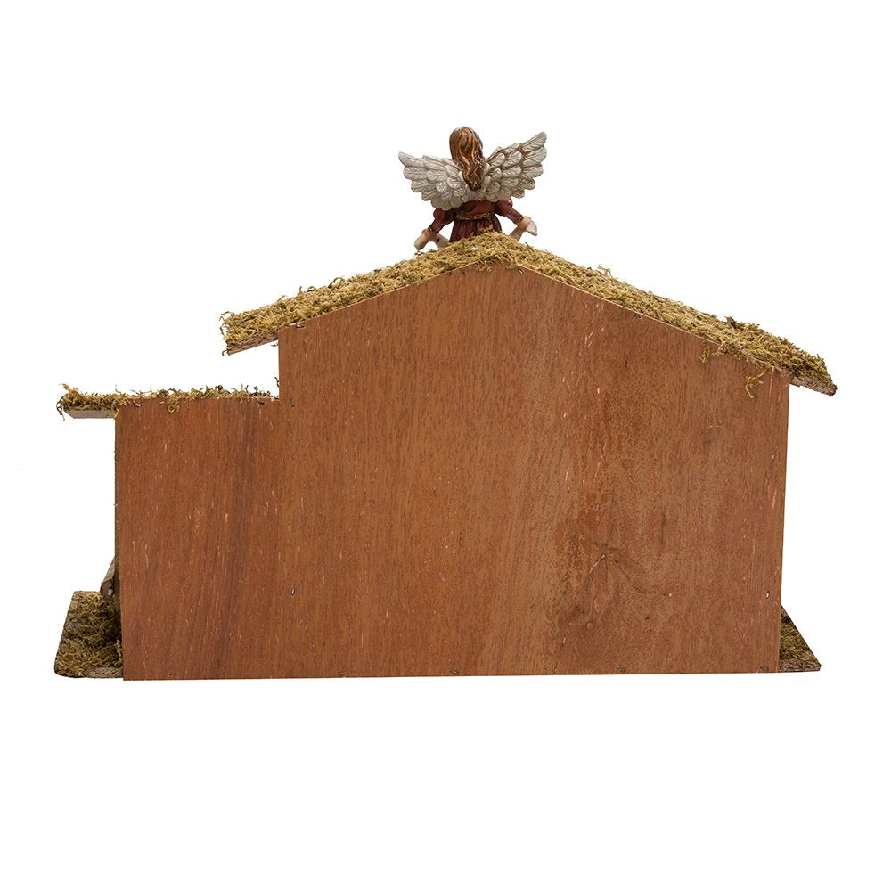 Kurt Adler 12-Piece Nativity Set With Wooden Stable