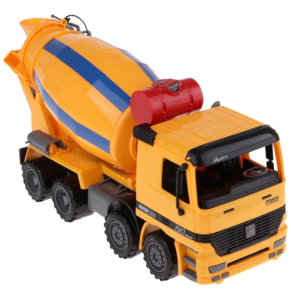Liberty Imports 14'' Oversized Cement Mixer Truck Friction Powered Big Construction Vehicle Toy for Kids Pretend Play