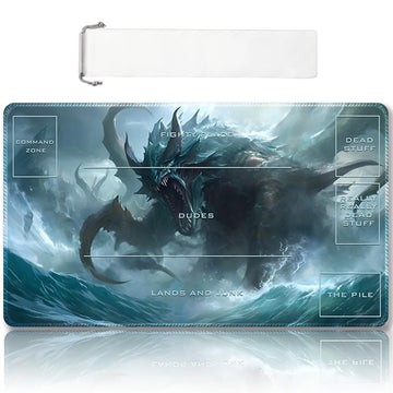 DAUXID Premium Stitched MTG Playmat with Zones and Non-Slip Rubber Backing - TCG Play Mat for MTG and Other Card Games - Colorfu