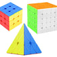 Jo Baby Cube Combo Set of 3X3, 5X5, Pyraminx High Speed Stickerless Magic Cube Puzzle (CUBE-35P)