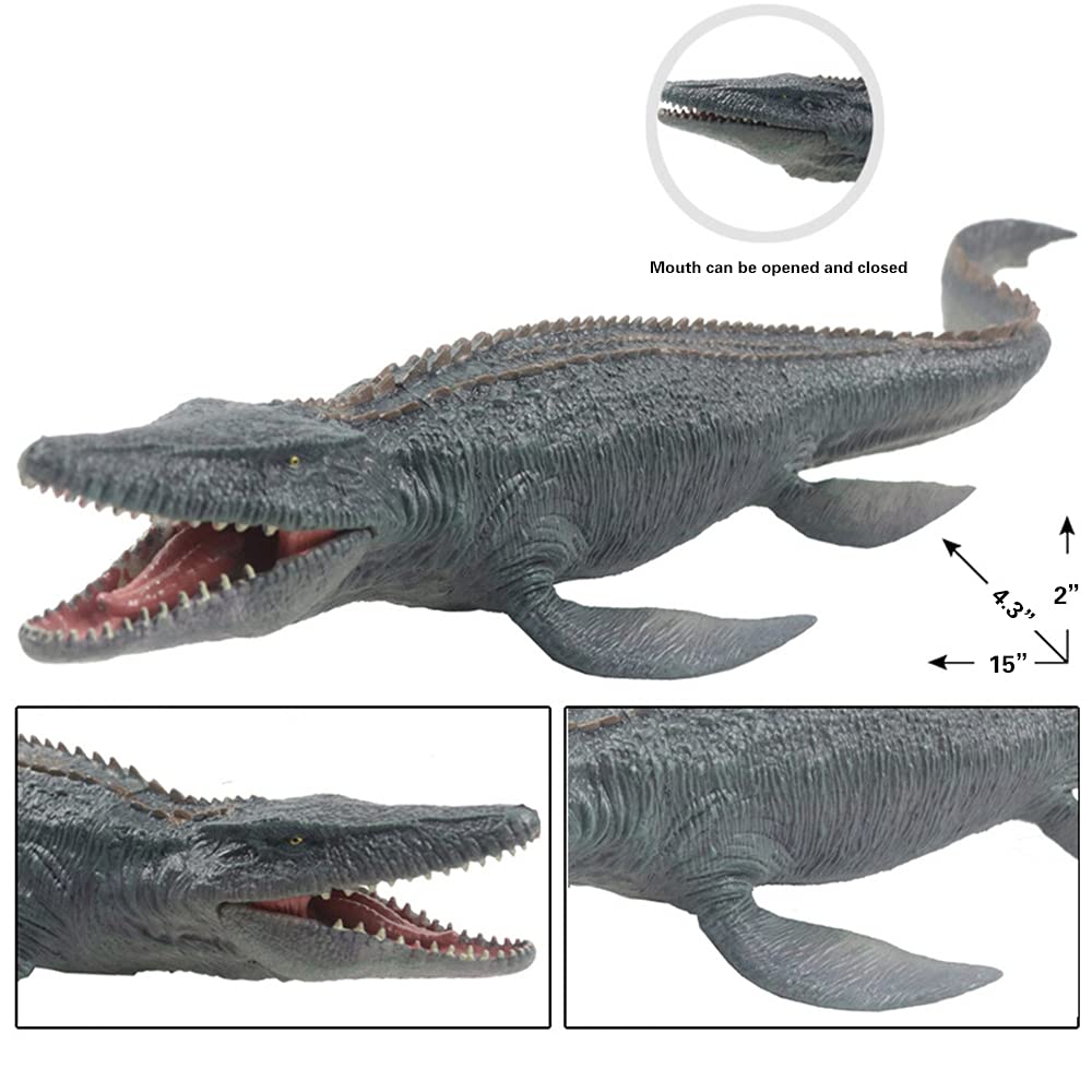 Eoivsh 3Pcs Dinosaur Toys Set: Tyrannosaurus Raptor & Vastatosaurus Rex & Mosasaurus, Large Plastic Dinosaur Figures, Dinosaur Figurine Toys For Gift,Cake Topper,Party Favor