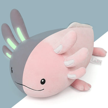 Niuniu Daddy 20 Inch Pink Axolotl Plush Toy - Glow-in-the-Dark Stuffed Animal for Kids, Soft Polyester & PP Cotton, Medium Size