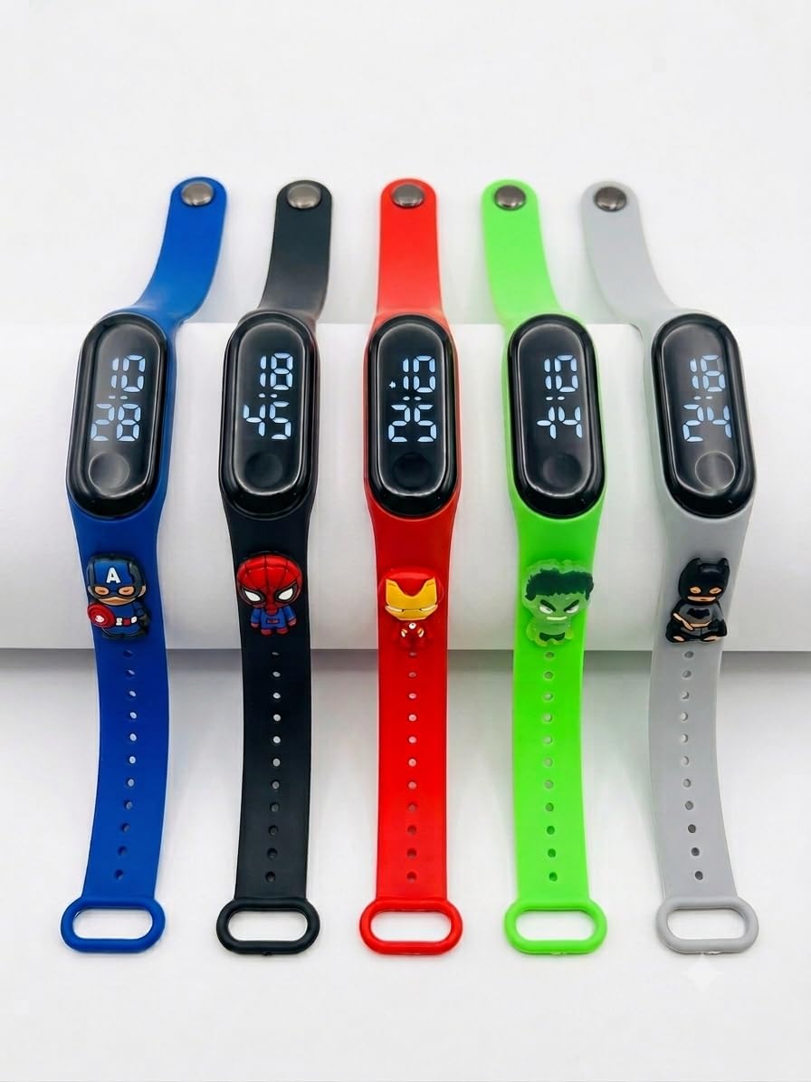 Festi Duck Superhero LED Digital Watch Return Gifts for Girls  Waterproof Cartoon Wrist Watches, Preset IST Time & Date, Easy S