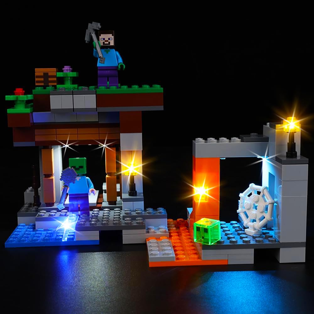 Kyglaring Led Lighting Kit For Lego Minecraft The Abandoned Mine 21166 Building Set (No Model) - Light Set Compatible With 21166
