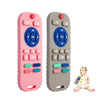 Hooku 2 Pack Silicone Teething Toys For Babies 0-6 Months, Teethers For Babies 6-12 Months, Remote Teether For Baby, Sensory Toy