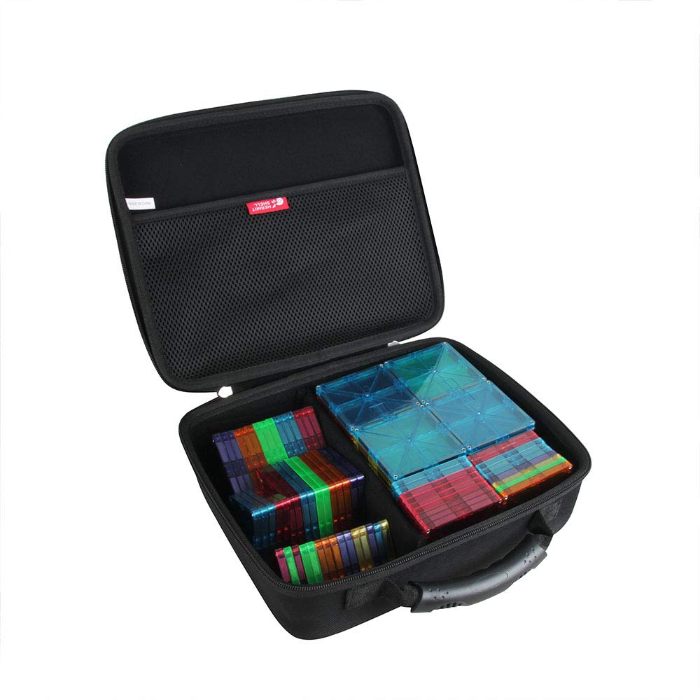 Hermitshell Hard Travel Case For Picassotiles/Playmags 100 Piece Set 100Pcs Magnet Building Tiles (Black)
