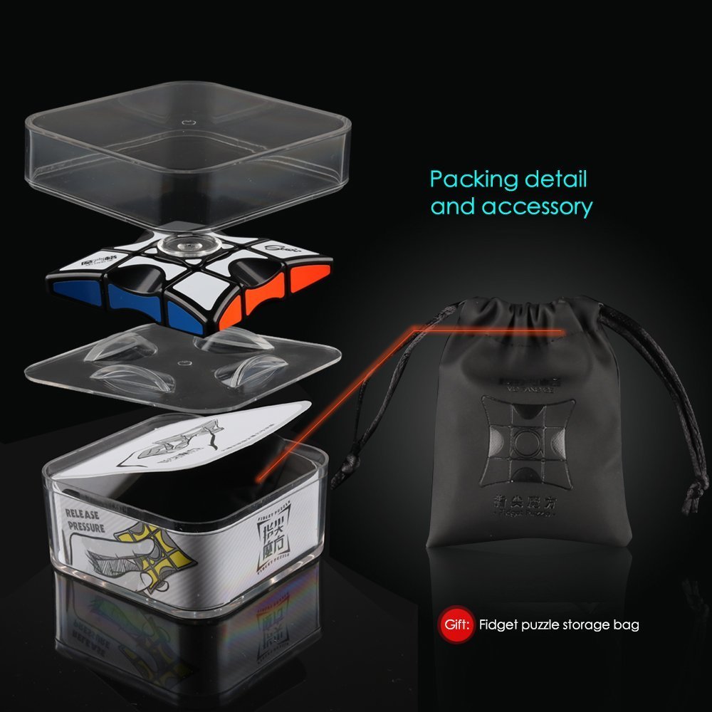 D-FantiX Fidget Spinner Cube, 1x3x3 Floppy Puzzle, Multi-color, 55mm, ABS Material, Model AM-TG510