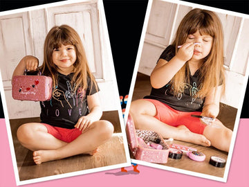 GIFTINBOX Kids Makeup kit for Girls, 25 PCS Real Makeup Set, Washable Makeup Set Toy with Cosmetic Case, Non-Toxic Little Girls