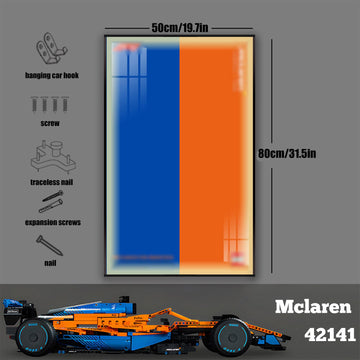 Car Wall Mounted for Lego Mclaren F1 42141  Display Wallboard with LED Lights for Lego Car  mature-themed Collectibles Car Wall Mount  Gifts for Lego Lovers (Excluding Cars)