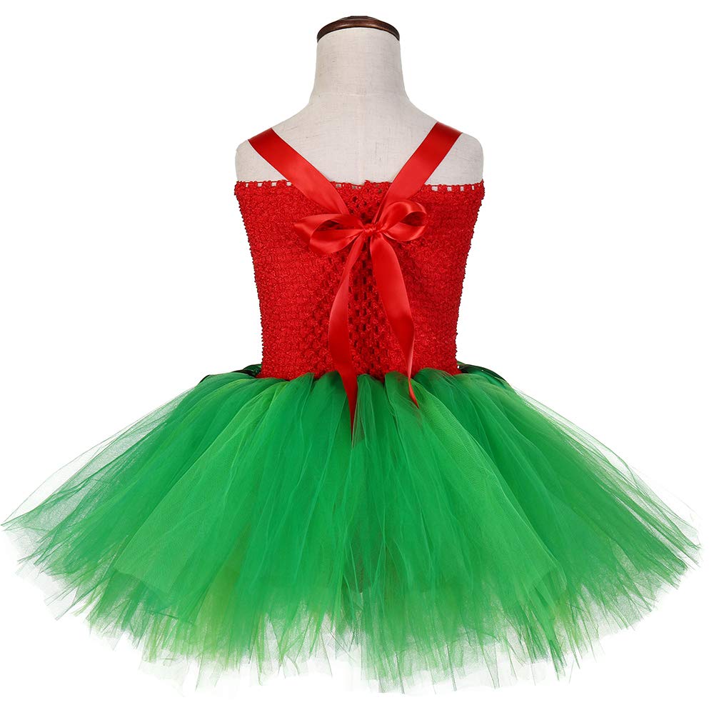 Tutu Dreams Summer Hawaiian Red Green Tutu Dress for Girls 1-12Y with Tropical Fern Leaf Headband Luau Outfits Birthday Party Gifts