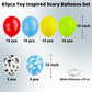 Toy Inspired Story Balloons, 67Pcs 12 Inch Cow Pattern Cloud Yellow Red Blue Green Latex Balloons For Kids Boys Girls Inspired S
