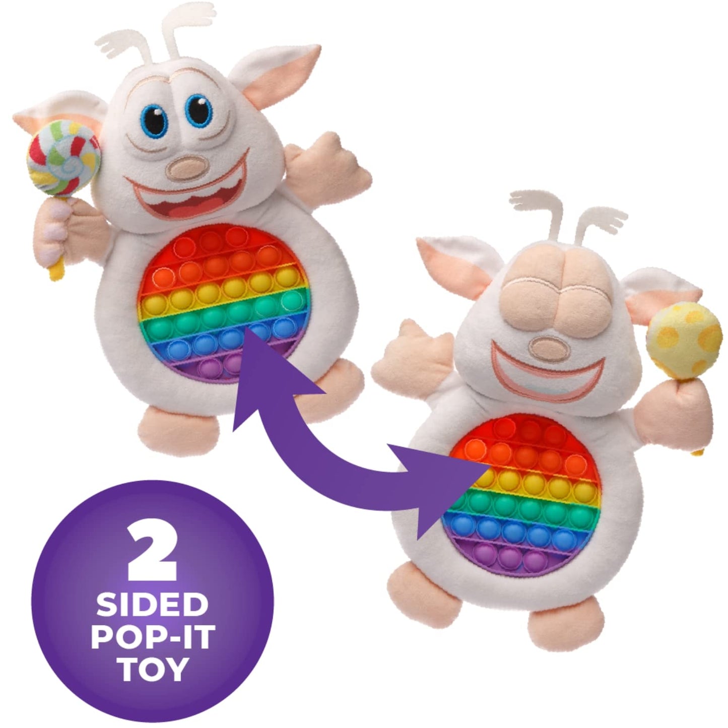 Mighty Mojo Booba Pop Sensory Plush Doll - 14 Inch Soft Fidget Toy, Officially Licensed, Cute Stuffed Plush for Kids