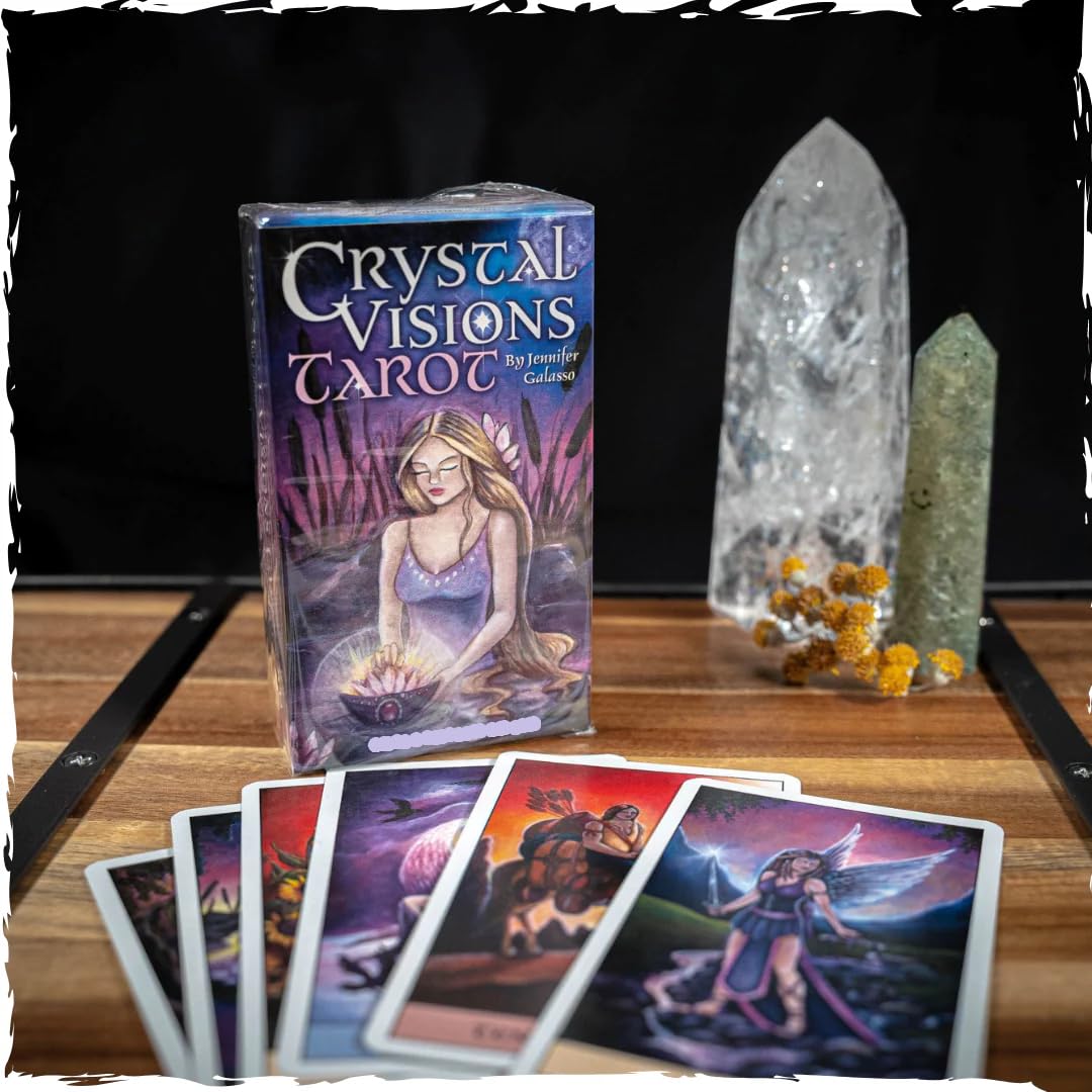 Ayme Tarot Card Game 78 Pieces Crystal Visions Tarot Cards Decks For Beginners, Classic Traditional Standard Tarot Deck Fortune 
