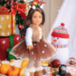 sweet dolly 18 Inch Doll Clothes Christmas Deer Costume Tutu Dress, White Fabric Outfit for 18 Inch Dolls