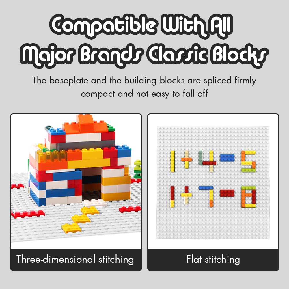 Lekebaby Classic Baseplates Building Base For Building Bricks 100% Compatible With Major Brands-Baseplate 10'' X 10'', Pack Of 6