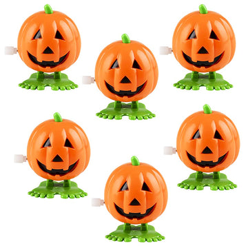 The Dreidel Company Halloween Pumpkin Wind-Up Toys, Birthday Party Favors, Novelty Toys For Boys And Girls, 2' Inches (6-Pack)